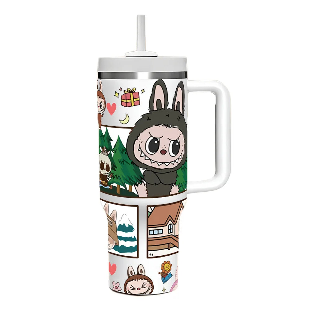 Labubu Fairy Themed 40oz Vacuum Insulated Stainless Steel Travel Tumbler With Straw